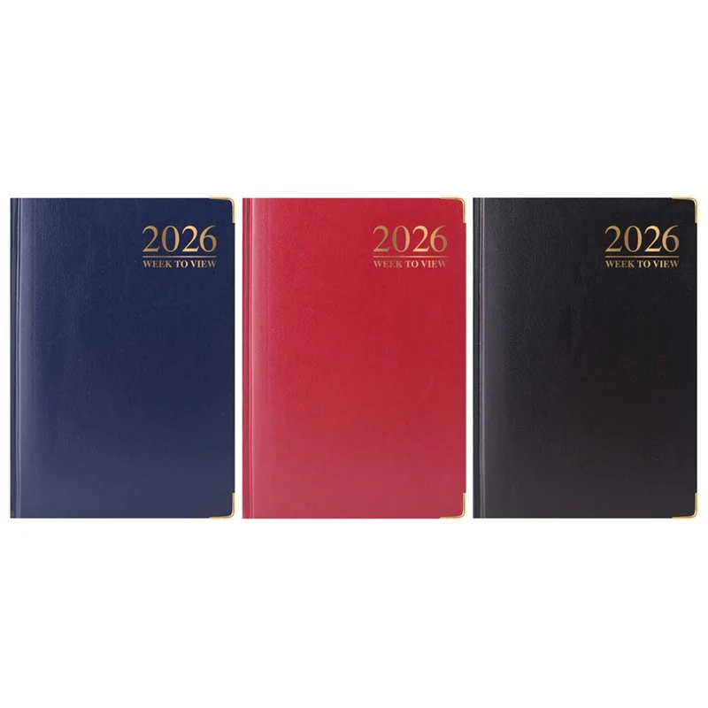 2026 A6 Padded Casebound Diary - Week to View (Gilted Edge)