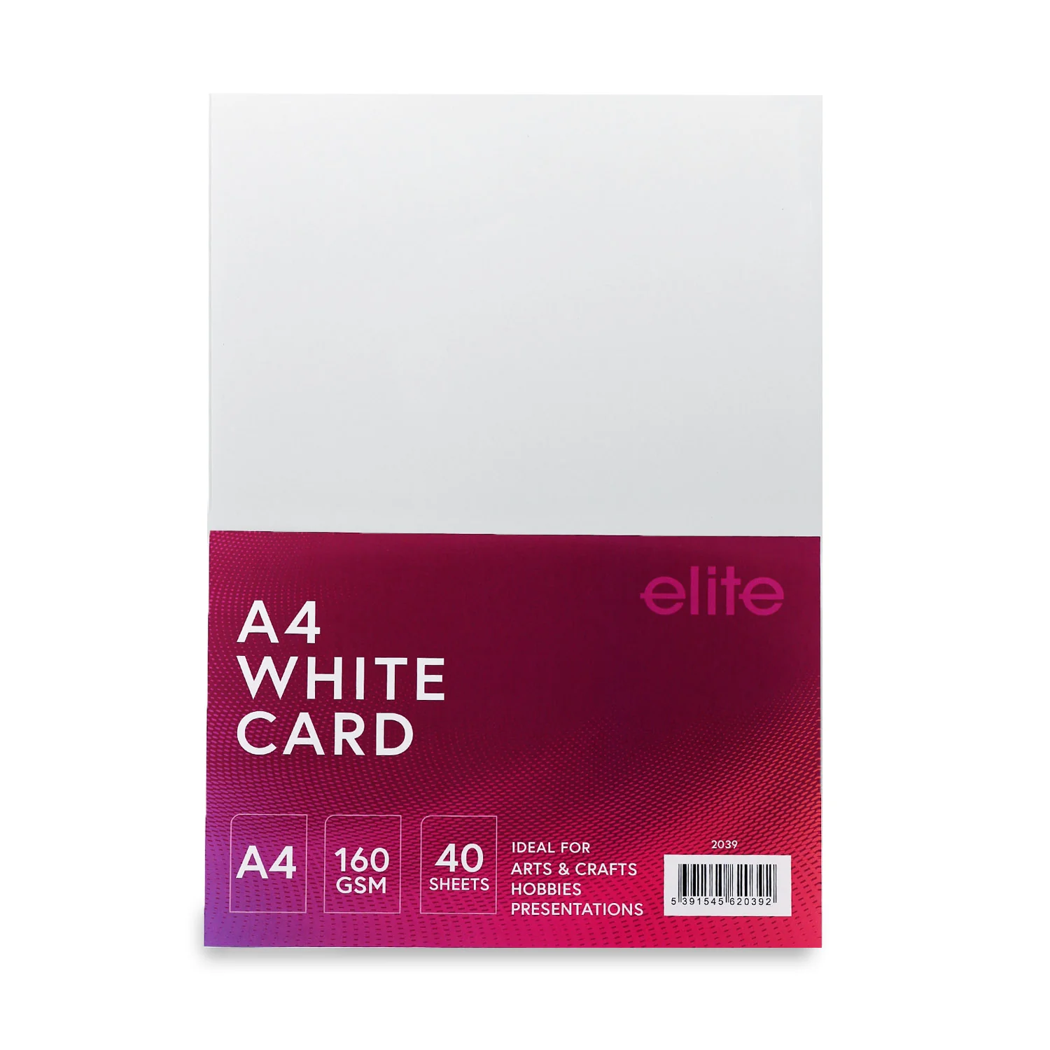A4 Coloured Card 40Pk (White)