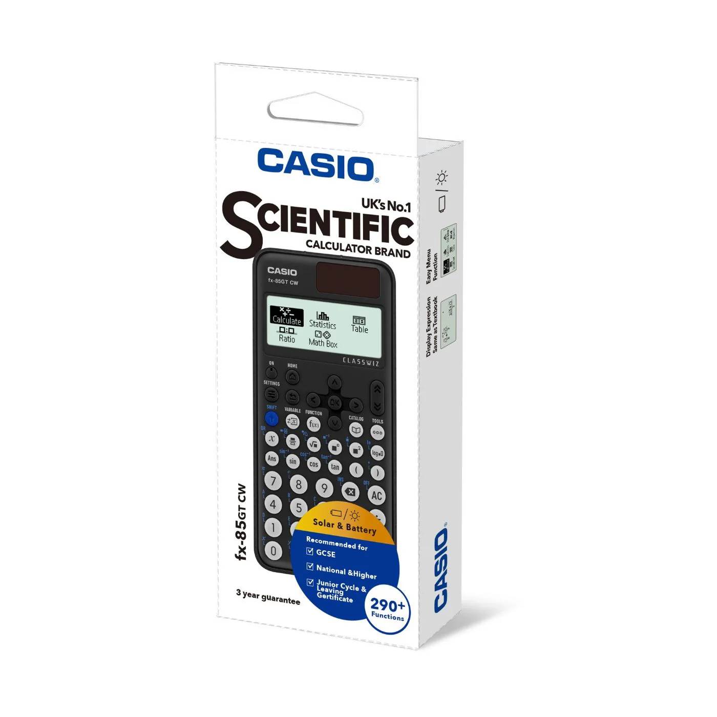 Casio Dual Power Scientific Calculator fx-85GT CW Black - Image 2
