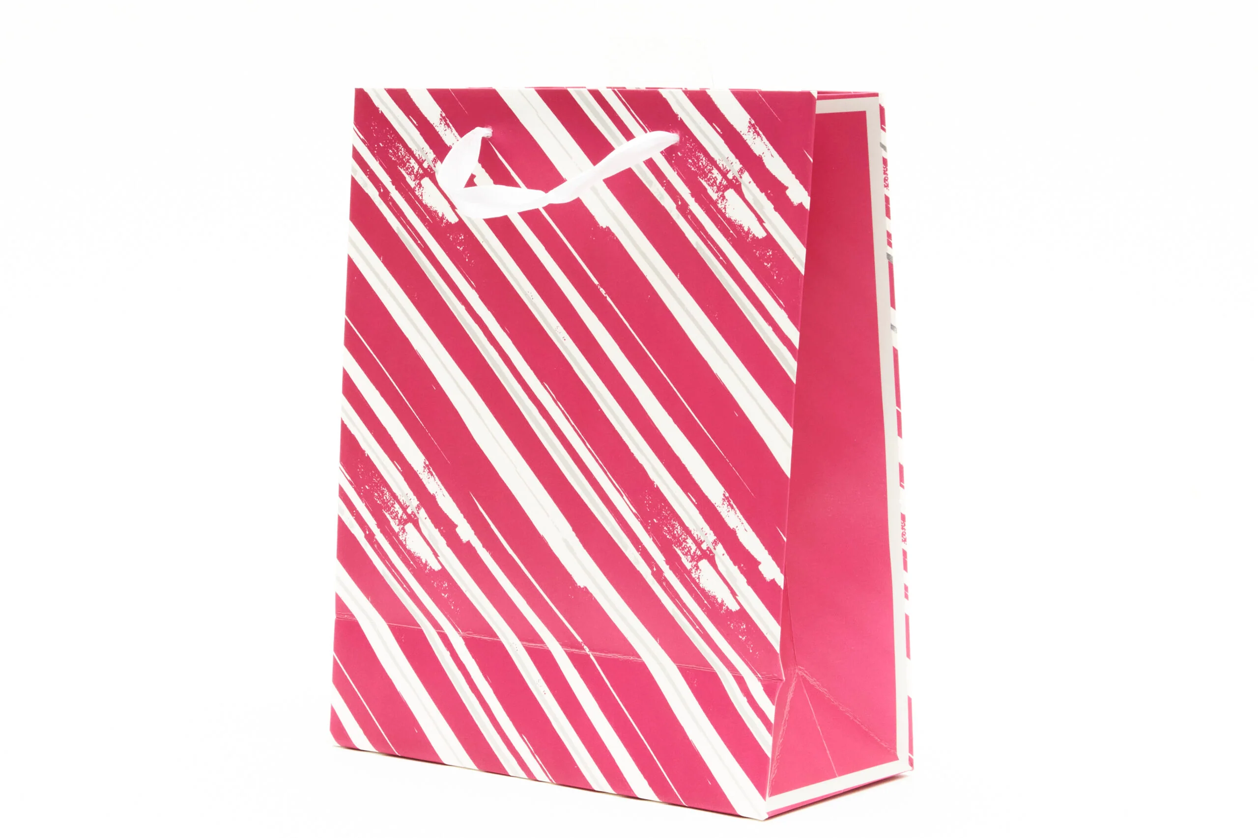 G/BAG MED:MED PINK & SILVER STRIPE [6]