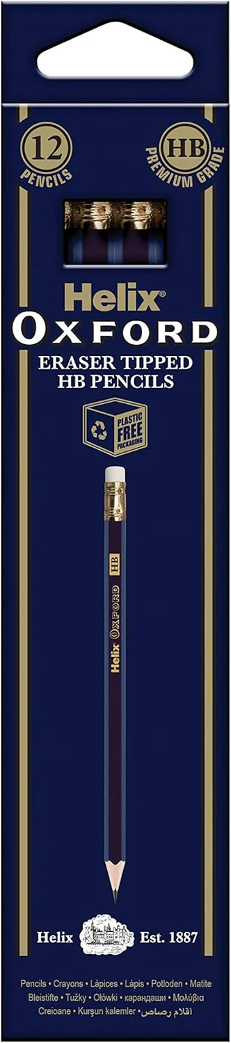 Helix Oxford HB Grade Drawing/Writing Pencils - Pack of 12