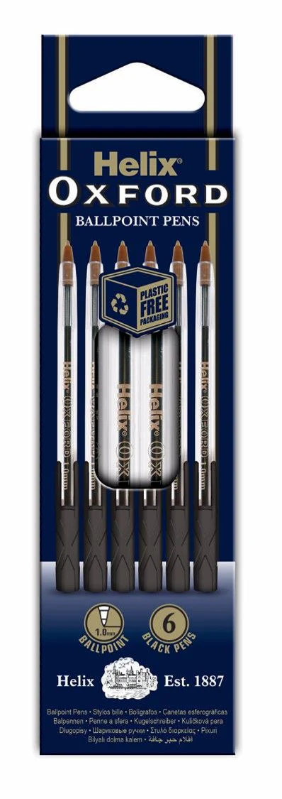Oxford Ballpoint Pen 6 Pack Black