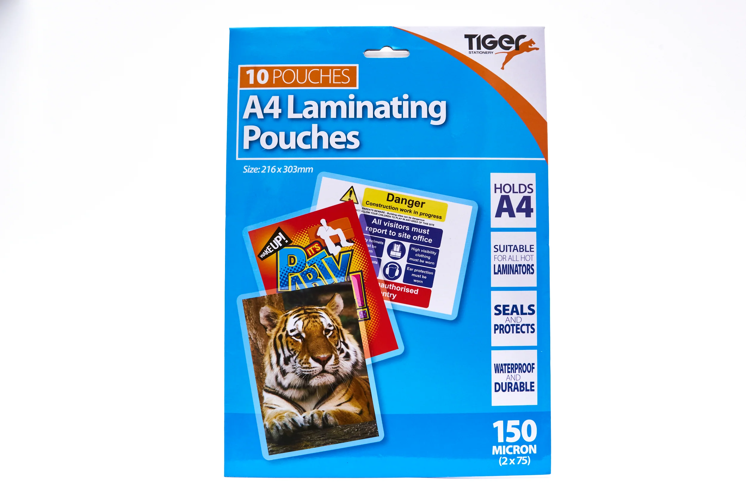 Tiger A4 Laminating Pouches 150 Microns 10 Pack
